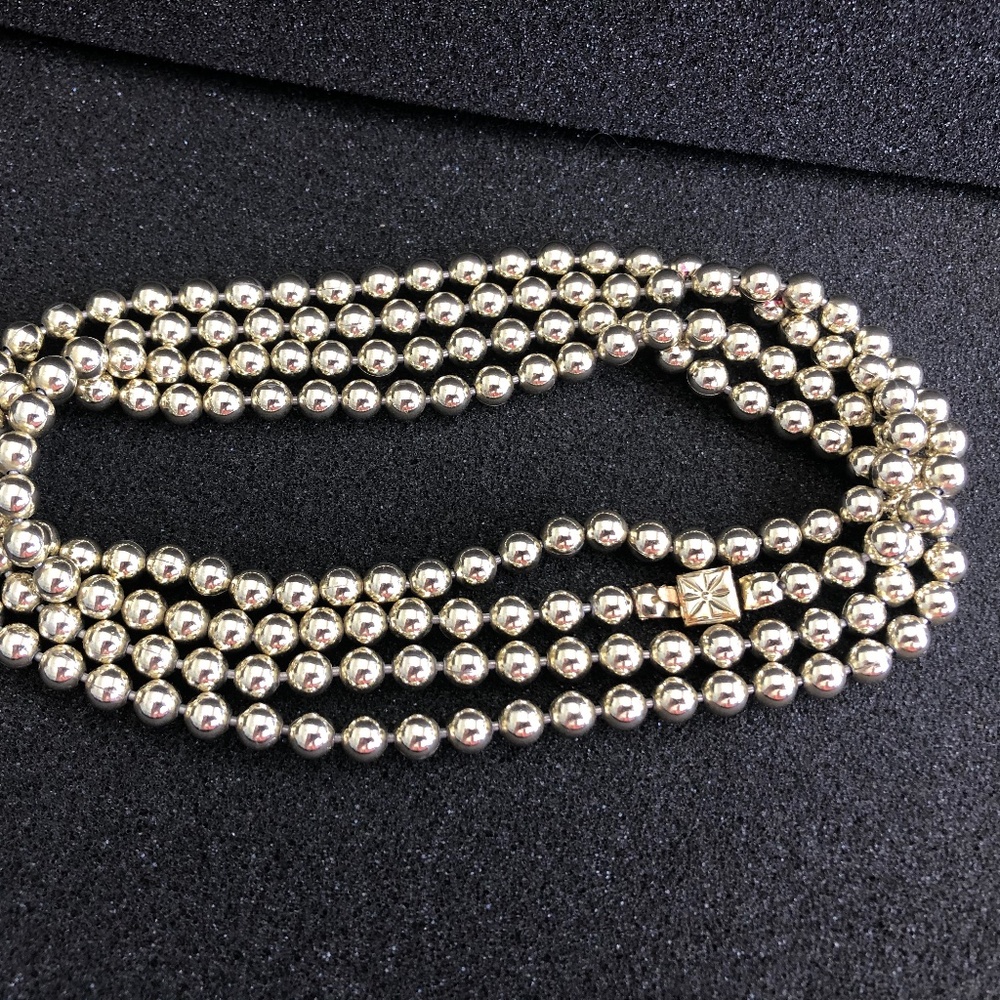 Vintage Monet ball chain necklace Gold tone